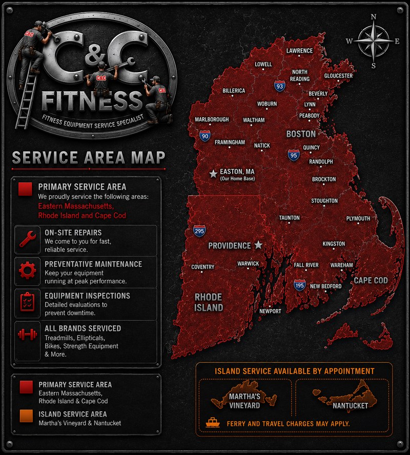 C&C Fitness Service Area Map
